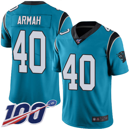 Carolina Panthers Limited Blue Men Alex Armah Jersey NFL Football 40 100th Season Rush Vapor Untouchable
